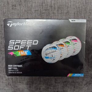 TaylorMade SpeedSoft Ink Golf Balls Multi Color High Visibility 12 Pack New